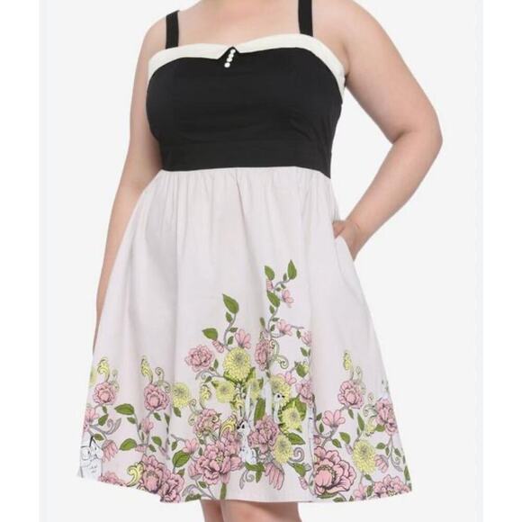Hot Topic Her Universe Disney Sleeping Beauty Floral Retro Dress Briar Rose 3X - Picture 1 of 10